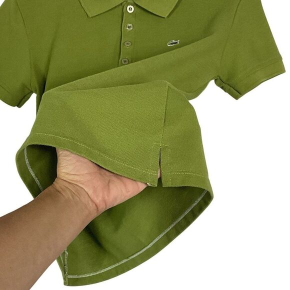 Lacoste Women's polo shirt in green, four-button placket, XL - Picture 2 of 8